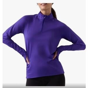 Alo Women's Purple 1/4 Zip Long Sleeve Active Pullover Size L
